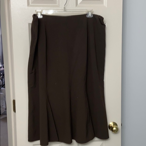 Chocolate Brown Flouncy Bottom Skirt - Picture 2 of 3